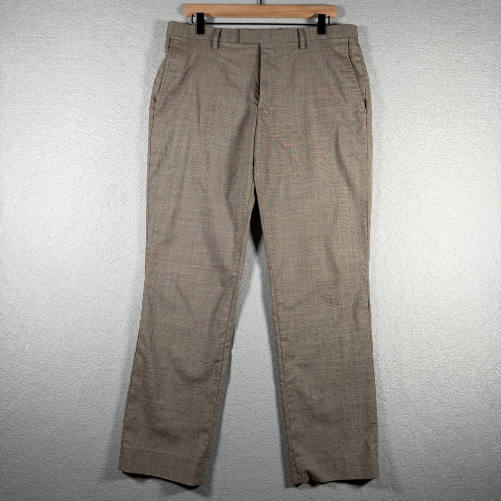 Banana Republic Mens Slim Fit Wool Blend Light Brown Dress Pants 33x30 485886